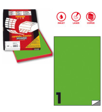Etichette adesive C/503 - in carta - permanenti - 210 x 297 mm - 1 et/fg - 100 fogli - verde fluo - Markin Etichette adesive C/503 - in carta - permanenti - 210 x 297 mm - 1 et/fg - 100 fogli - verde fluo - Markin