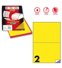 Etichette adesive C/509 - in carta - permanenti - 210 x 148,5 mm - 2 et/fg - 100 fogli - giallo fluo - Markin Etichette adesive C/509 - in carta - permanenti - 210 x 148,5 mm - 2 et/fg - 100 fogli - giallo fluo - Markin