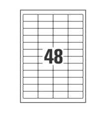Etichette adesive coprenti BlockOut - in carta - permanenti - 45,7 x 21,2 mm - 48 et/fg - 25 fogli - bianco - Avery Etichette adesive coprenti BlockOut - in carta - permanenti - 45,7 x 21,2 mm - 48 et/fg - 25 fogli - bianco - Avery