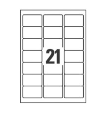 Etichette adesive coprenti BlockOut - in carta - permanenti - 63 x 38,1 mm - 21 et/fg - 25 fogli - bianco - Avery Etichette adesive coprenti BlockOut - in carta - permanenti - 63 x 38,1 mm - 21 et/fg - 25 fogli - bianco - Avery