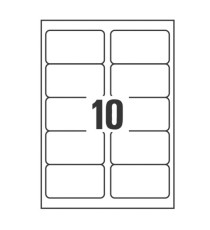 Etichette adesive coprenti BlockOut - in carta - permanenti - 99,1 x 57 mm - 10 et/fg - 25 fogli - bianco - Avery Etichette adesive coprenti BlockOut - in carta - permanenti - 99,1 x 57 mm - 10 et/fg - 25 fogli - bianco - Avery