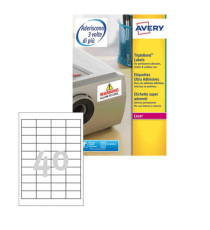 Etichette adesive extra strong L6140 - in poliestere - laser - permanenti - 45,7 x 25,4 mm - 40 et/fg - 20 fogli - bianc Etichette adesive extra strong L6140 - in poliestere - laser - permanenti - 45,7 x 25,4 mm - 40 et/fg - 20 fogli - bianc