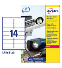 Etichette adesive extra strong L7063 - in poliestere - laser - permanenti - 99,1 x 38,1 mm - 14 et/fg - 20 fogli - bianc Etichette adesive extra strong L7063 - in poliestere - laser - permanenti - 99,1 x 38,1 mm - 14 et/fg - 20 fogli - bianc