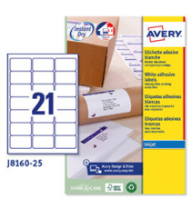 Etichette adesive J8160 - in carta - angoli arrotondati - inkjet - permanenti - 63,5 x 38,1 mm - 21 et/fg - 25 fogli - b Etichette adesive J8160 - in carta - angoli arrotondati - inkjet - permanenti - 63,5 x 38,1 mm - 21 et/fg - 25 fogli - b