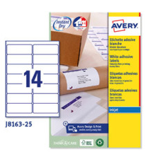 Etichette adesive J8163 - in carta - angoli arrotondati - inkjet - permanenti - 99,1 x 38,1 mm - 14 et/fg - 25 fogli - b Etichette adesive J8163 - in carta - angoli arrotondati - inkjet - permanenti - 99,1 x 38,1 mm - 14 et/fg - 25 fogli - b