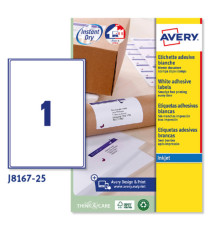 Etichette adesive J8167 - in carta - angoli arrotondati - inkjet - permanenti - 199,6 x 289,1 mm - 1 et/fg - 25 fogli - Etichette adesive J8167 - in carta - angoli arrotondati - inkjet - permanenti - 199,6 x 289,1 mm - 1 et/fg - 25 fogli -