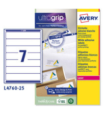 Etichette adesive L4760 - in carta - angoli arrotondati - permanenti - 192 x 38 mm - 7 et/fg - 25 fogli - bianco coprent Etichette adesive L4760 - in carta - angoli arrotondati - permanenti - 192 x 38 mm - 7 et/fg - 25 fogli - bianco coprent