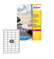 Etichette adesive L6113 - in poliestere - laser - permanenti - 45,7 x 21,2 mm - 48 et/fg - 20 fogli - bianco - Avery Etichette adesive L6113 - in poliestere - laser - permanenti - 45,7 x 21,2 mm - 48 et/fg - 20 fogli - bianco - Avery
