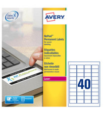 Etichette adesive L6145 - in poliestere - laser - permanenti - 45,7 x 25,4 mm - 40 et/fg - 20 fogli - bianco - Avery Etichette adesive L6145 - in poliestere - laser - permanenti - 45,7 x 25,4 mm - 40 et/fg - 20 fogli - bianco - Avery