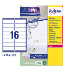 Etichette adesive L7162 - in carta - angoli arrotondati - laser - permanenti - 99,1 x 33,9 mm - 16 et/fg - 100 fogli - b Etichette adesive L7162 - in carta - angoli arrotondati - laser - permanenti - 99,1 x 33,9 mm - 16 et/fg - 100 fogli - b