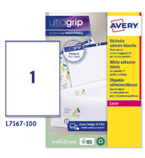 Etichette adesive L7167 - in carta - angoli arrotondati - laser - permanenti - 199,6 x 289,1 mm - 1 et/fg - 100 fogli -