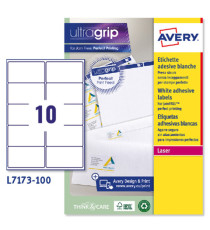 Etichette adesive L7173 - in carta - angoli arrotondati - laser - permanenti - 99,1 x 57 mm - 10 et/fg - 100 fogli - bia