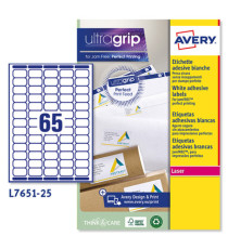 Etichette adesive L7651 - in carta - angoli arrotondati - laser - permanenti - 38,1 x 21,2 mm - 65 et/fg - 25 fogli - bi Etichette adesive L7651 - in carta - angoli arrotondati - laser - permanenti - 38,1 x 21,2 mm - 65 et/fg - 25 fogli - bi