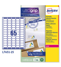 Etichette adesive L7651 - in carta - angoli arrotondati - laser - permanenti - 38,1 x 21,2 mm - 65 et/fg - 25 fogli - bi Etichette adesive L7651 - in carta - angoli arrotondati - laser - permanenti - 38,1 x 21,2 mm - 65 et/fg - 25 fogli - bi