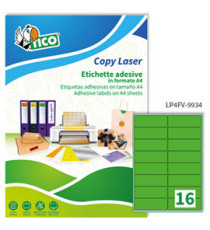 Etichette adesive LP4F - in carta - angoli arrotondati - permanenti - 99,1 x 34 mm - 16 et/fg - 70 fogli - verde fluo - Etichette adesive LP4F - in carta - angoli arrotondati - permanenti - 99,1 x 34 mm - 16 et/fg - 70 fogli - verde fluo -