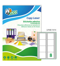 Etichette adesive LP4W - in carta - angoli arrotondati - permanenti - 70 x 70 mm - 8 et/fg - 100 fogli - bianco - Tico Etichette adesive LP4W - in carta - angoli arrotondati - permanenti - 70 x 70 mm - 8 et/fg - 100 fogli - bianco - Tico
