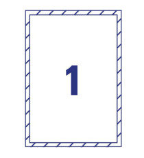 Etichette adesive per finestre - in carta - con pellicola - laser - rimovibili - 210 x 297 mm - 1et/fg - 10 fogli - bian Etichette adesive per finestre - in carta - con pellicola - laser - rimovibili - 210 x 297 mm - 1et/fg - 10 fogli - bian