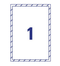 Etichette adesive per finestre - in carta - con pellicola - laser - rimovibili - 210 x 297 mm - 1et/fg - 10 fogli - bian Etichette adesive per finestre - in carta - con pellicola - laser - rimovibili - 210 x 297 mm - 1et/fg - 10 fogli - bian
