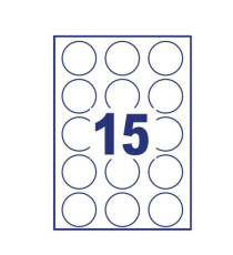 Etichette adesive tonde L4850 - in carta - rimovibili - diametro 51 mm - 15 et/fg - 25 fogli - bianco - Avery Etichette adesive tonde L4850 - in carta - rimovibili - diametro 51 mm - 15 et/fg - 25 fogli - bianco - Avery