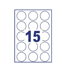 Etichette adesive tonde L4850 - in carta - rimovibili - diametro 51 mm - 15 et/fg - 25 fogli - bianco - Avery Etichette adesive tonde L4850 - in carta - rimovibili - diametro 51 mm - 15 et/fg - 25 fogli - bianco - Avery