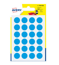 Etichette adesive tonde PSA - in carta - permanenti - diametro 15 mm - 24 et/fg - 7 fogli - blu - Avery