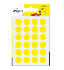 Etichette adesive tonde PSA - in carta - permanenti - diametro 15 mm - 24 et/fg - 7 fogli - giallo - Avery