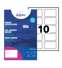 Etichette badge - in seta acetata - inkjet - rimovibili - 80 x 50 mm - 10 et/fg - 15 fogli - bianco - Avery Etichette badge - in seta acetata - inkjet - rimovibili - 80 x 50 mm - 10 et/fg - 15 fogli - bianco - Avery