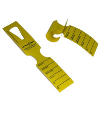 Etichette detectabili - con foro - 5 x 27,9 cm - giallo - rotolo da 500 etichette