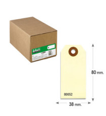 Etichette per spedizioni - in cartoncino - con foro - 80 x 38 mm - avana - Lebez - conf. 1000 pezzi Etichette per spedizioni - in cartoncino - con foro - 80 x 38 mm - avana - Lebez - conf. 1000 pezzi