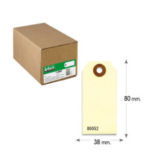 Etichette per spedizioni - in cartoncino - con foro - 80 x 38 mm - avana - Lebez - conf. 1000 pezzi Etichette per spedizioni - in cartoncino - con foro - 80 x 38 mm - avana - Lebez - conf. 1000 pezzi