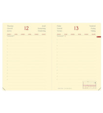 Agenda giornaliera Daily Pocket Prestige Silk 2026 - 8,5 x 13 cm - bordeaux - Quo Vadis