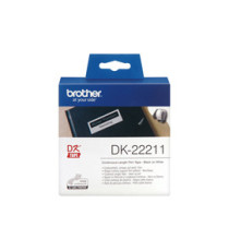 Brother - Nastro adesivo - in pellicola - Nero/Bianco - 29mm x 15,24mt - DK-22211
