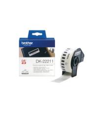 Brother - Nastro adesivo - in pellicola - Nero/Bianco - 29mm x 15,24mt - DK-22211 Brother - Nastro adesivo - in pellicola - Nero/Bianco - 29mm x 15,24mt - DK-22211