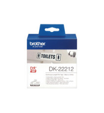 Brother - Nastro adesivo - in pellicola - Nero/Bianco - 62mm x 15,24mt - DK-22212