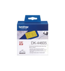 Brother - Rotolo etichetta continua - carta adesiva rimovibile - Nero/Giallo - 62mm x  30,48mt - DK-44605 Brother - Rotolo etichetta continua - carta adesiva rimovibile - Nero/Giallo - 62mm x  30,48mt - DK-44605