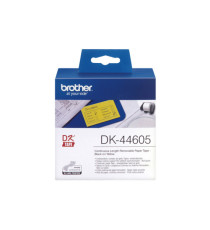 Brother - Rotolo etichetta continua - carta adesiva rimovibile - Nero/Giallo - 62mm x  30,48mt - DK-44605 Brother - Rotolo etichetta continua - carta adesiva rimovibile - Nero/Giallo - 62mm x  30,48mt - DK-44605