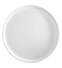 Piatto piano monouso - per pizza - rotondo - diametro 32,5 cm - canna da zucchero - bianco - Signor Bio - conf. 50 pezzi