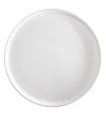 Piatto piano monouso - per pizza - rotondo - diametro 32,5 cm - canna da zucchero - bianco - Signor Bio - conf. 50 pezzi