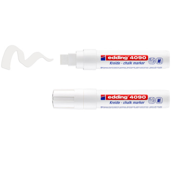 Marcatore a gesso liquido 4090 - punta scalpello - da 4 a 15mm - colori assortiti - Edding - astuccio 5 pezzi