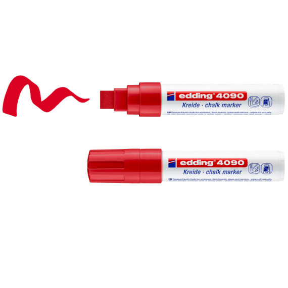 Marcatore a gesso liquido 4090 - punta scalpello - da 4 a 15mm - colori assortiti - Edding - astuccio 5 pezzi