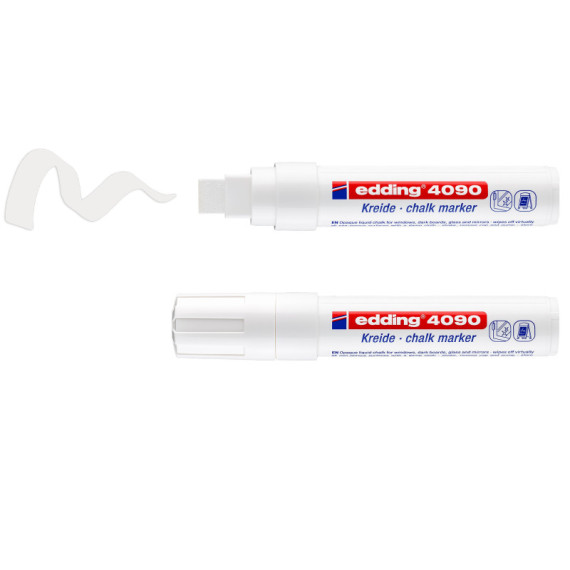 Marcatore a gesso liquido 4090 - punta scalpello - da 4 a 15mm - colori assortiti - Edding - astuccio 5 pezzi