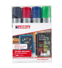 Marcatore a gesso liquido 4090 - punta scalpello - da 4 a 15mm - Edding - astuccio 4 pezzi Marcatore a gesso liquido 4090 - punta scalpello - da 4 a 15mm - Edding - astuccio 4 pezzi