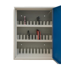 Cassetta portacellulare - 30 posti - 30 x 23 x 40cm - grigio/blu - Metalplus