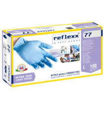 Guanti in nitrile R77 - tg L - azzurro - Reflexx - conf. 100 pezzi Guanti in nitrile R77 - tg L - azzurro - Reflexx - conf. 100 pezzi