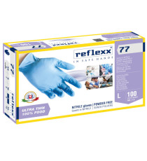 Guanti in nitrile R77 - tg L - azzurro - Reflexx - conf. 100 pezzi