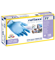 Guanti in nitrile R77 - tg M - azzurro - Reflexx - conf. 100 pezzi Guanti in nitrile R77 - tg M - azzurro - Reflexx - conf. 100 pezzi
