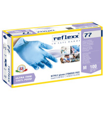 Guanti in nitrile R77 - tg M - azzurro - Reflexx - conf. 100 pezzi