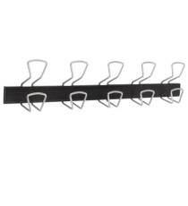 Appendiabiti da muro - 5 posti - 76 x 7,2 x 16 cm - metallo/ABS - nero/grigio metallizzato - Alba Appendiabiti da muro - 5 posti - 76 x 7,2 x 16 cm - metallo/ABS - nero/grigio metallizzato - Alba