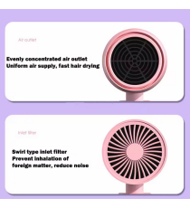 Asciugacapelli pieghevole da viaggio 800W rosa/viola - phon 2 velocità - 1,5x6x21cm peso 380gr, Lunghezza del cavo di 1,4mt Asciugacapelli pieghevole da viaggio 800W rosa/viola - phon 2 velocità - 1,5x6x21cm peso 380gr, Lunghezza del cavo di 1,4mt