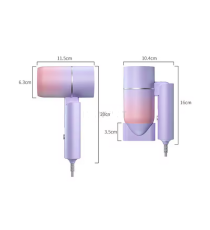 Asciugacapelli pieghevole da viaggio 800W rosa/viola - phon 2 velocità - 1,5x6x21cm peso 380gr, Lunghezza del cavo di 1,4mt Asciugacapelli pieghevole da viaggio 800W rosa/viola - phon 2 velocità - 1,5x6x21cm peso 380gr, Lunghezza del cavo di 1,4mt